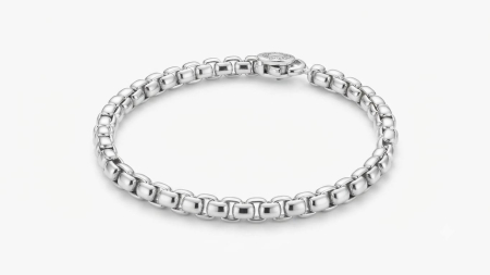Bratara argint 925 dama - Brățară Masivă din Argint 925 Plină, Model Box Chain Venetian Gros (26g, 20cm)