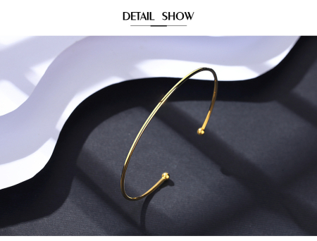 Brățară Rigidă din Argint 925 Placat cu Aur Galben – Model Bangle Minimalist [2]