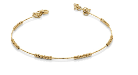 bratari fixe aur 14k - Brățară Semirigidă din Aur Galben 14K cu Sfere Diamantate