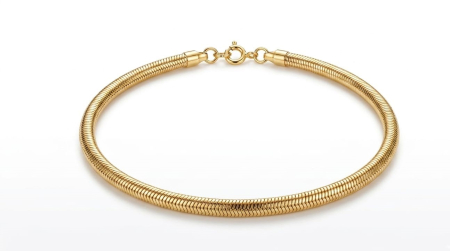 bratari fixe aur 14k - Brățară Semirigidă din Aur Galben 14K Model Șarpe / Herringbone