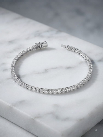 Bratara argint 925 dama - Brățară Tennis din Argint 925 cu Cristale Zirconia Rotunde, 19 cm, 7.2g