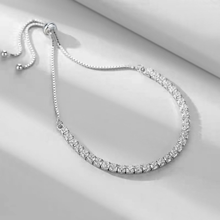 Brățară Tennis „Pure Sparkle” – Argint 925 cu Zirconia, Reglabilă [3]