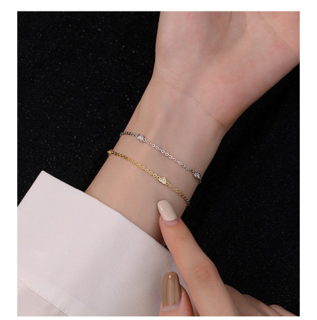 Bratara argint 925 dama - Brățară Ultra-Fină din Argint Premium – Model "Pure Heart" cu Zirconiu