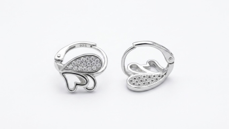 Bijuterii argint 925 - Cercei Argint 925 "Infinite Love" – Design cu Inimi Împletite și Cristale Pavé