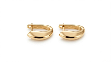 Cercei aur 14k copii - Cercei Aur 14K Organic Drop – Design Sculptural și Finisaj Oglindă