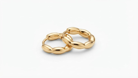bijuterii aur - Cercei Aur 14K Organic Twist – Creole Huggie Bombate – Stil Minimalist și Modern