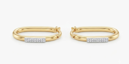 Cercei aur 14k - Cercei Aur Galben 14K 2.11g | Model Atârnător Elegant 2.5cm