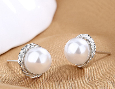 Cercei argint - Cercei din Argint 925 Antique Pearl – Eleganță subtilă și accente clasice texturate