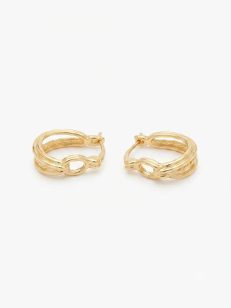 Cercei argint - Cercei din Argint 925 Aurit Multi-Strand Intertwined Hoops – Eleganță și Volum Modern