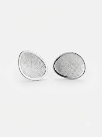 Cercei argint - Cercei din Argint 925 cu Finisaj Satinat Geometric – Colecția Minimalist