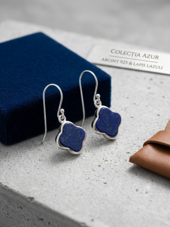 Cercei argint - Cercei din Argint 925 cu Lapis Lazuli Natural – Colecția Azur