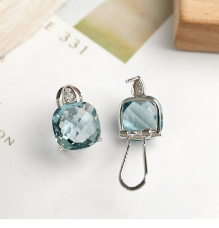 Cercei din Argint 925 cu Topaz Sky Blue și Accente de Cristale [1]