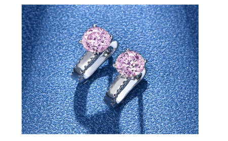 Cercei argint - Cercei din Argint 925 Pink Glamour cu Zirconiu Roz și Închidere Englezască