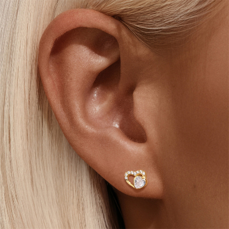 Cercei argint - Cercei din Argint 925 Placați cu Aur - Love Glow Studs