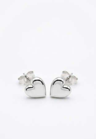 OUTLET - Cercei din Argint 925 „Pure Heart” – Inimi Bombate cu Finisaj Lucios