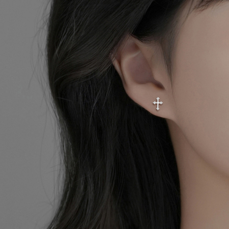 Cercei din Argint 925 Rodiat – Faith & Style Cross Studs (Diverse Modele) [2]