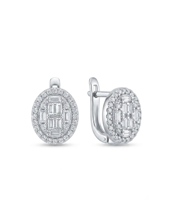 Cercei argint - Cercei din Argint 925 Rodiat Ovali cu Zirconiu – Eleganță și Strălucire de Lux