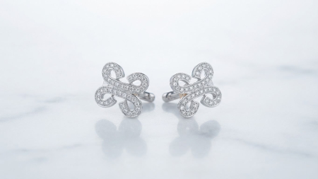 OUTLET - Cercei din Argint 925 „Royal Droplets” – Model Elegant cu Element Mobil și Pavé de Zirconia, 3,6gr
