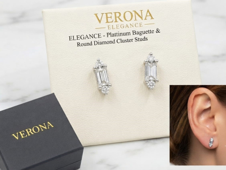 bijuterii diamant - Cercei din Aur Alb 14K cu Diamante Naturale 0.14 CT – Verona Elegance