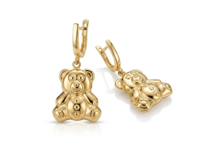 Cercei aur 14k - Cercei din Aur Galben 14K – Colecția „Teddy Bear”