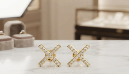 bijuterii aur - Cercei din Aur Galben 14K cu Zirconia