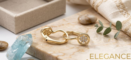 Cercei aur 14k copii - Cercei din Aur Galben 14K „Elegance” cu Tortiță și Pandantiv Rotund cu Zirconiu