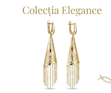 Cercei aur 14k - Cercei Lungi Statement din Aur 14K „Colecția Elegance” cu Filigran și Franjuri, 6 cm