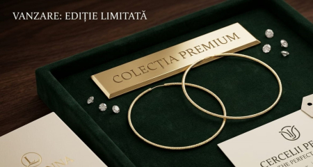 Cercei argint - Cercei Rotunzi Mari din Argint 925 Placați cu Aur – „Cercelii Perfect” Colecția Premium