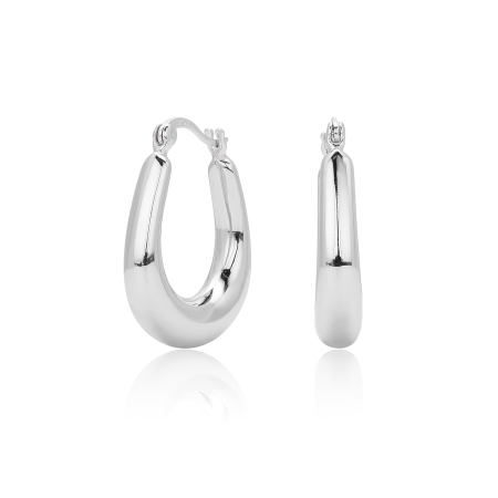 Cercei argint - Cercei Toartă din Argint 925 „Chunky Drop” – Model Tubular Bold