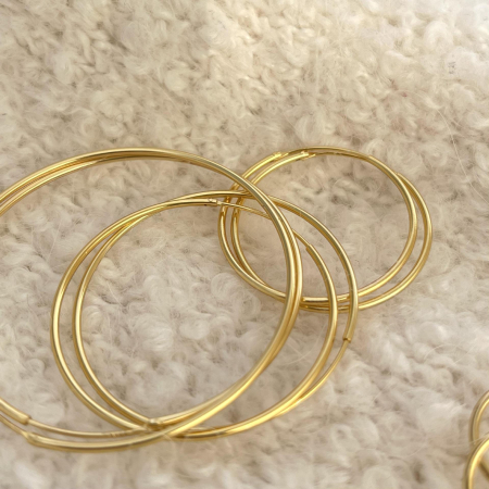 Cercei argint - Cercei Verigă din Argint 925 Placați cu Aur Galben – Colecția „Classic Hoops”5cm