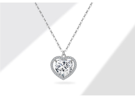 Lant argint 925 dama - Colier din Argint 925 „Frozen Heart” cu Inimă din Cristal Radiant