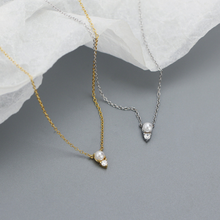 Colier din Argint 925 „Glimmer Pearl” – Cadoul Perfect în Nuanțe de Argint Pur [1]
