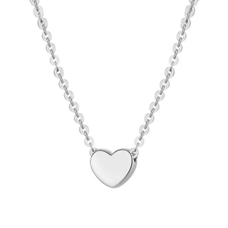 Lant argint 925 dama - Colier din Argint 925 „Pure Heart” – Pandantiv Inimă Minimalistă