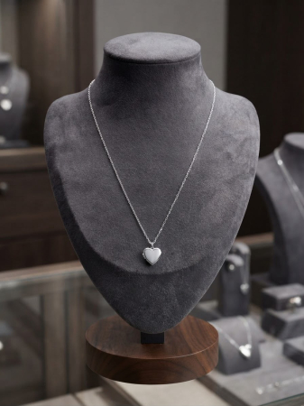 Lant argint 925 dama - Colier din Argint 925 Sweetheart Locket – Pandantiv Medalion Port-Poza Inimă Clasică