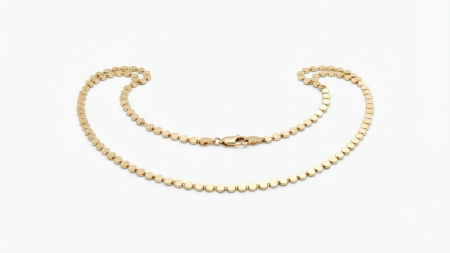 Lant aur 14k - Colier Minimalist din Aur Galben 14K cu Plăcuțe Circulare – Design Fluid, 5.45g, 44cm