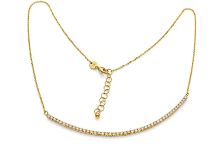 Lant aur 14k - Colier Semitennis din Aur Galben 14K cu Cristale Zirconia