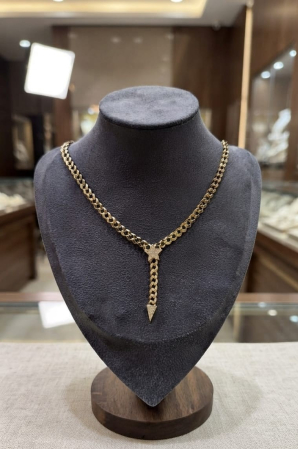 Lant aur 14k - Colier Statement Cuban Link din Aur Galben 14K în Stil Y – Lux Urban de Impac