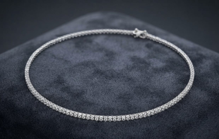 bijuterii diamant - Colier Tennis din Aur Alb 14K cu Diamante Naturale 0.43 CT