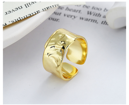 Inel Argint 925 Aurit „Golden Silk” – Design Texturat și Minimalist [3]