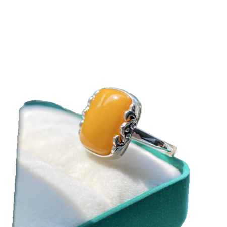 Inel Argint 925 „Golden Amber” – Design Vintage cu Piatră Galbenă [3]