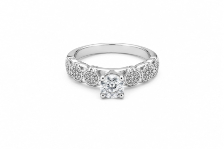 Bijuterii argint 925 - Inel Argint 925 "Infinite Brilliance" – Design Solitaire cu Detalii Pavé Circulare