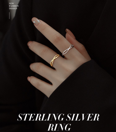 Inel argint 925 - Inel Argint 925 Infinity Twist – Eleganță Minimalistă (Silver)