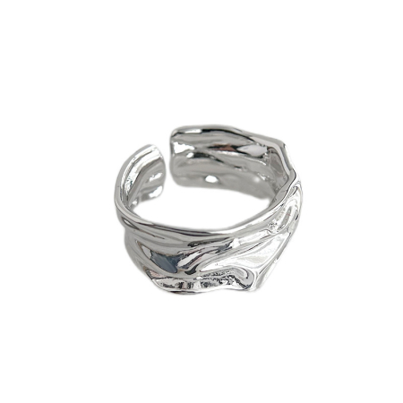 Inel Argint 925 „Liquid Silver” – Design Abstract și Texturat [2]