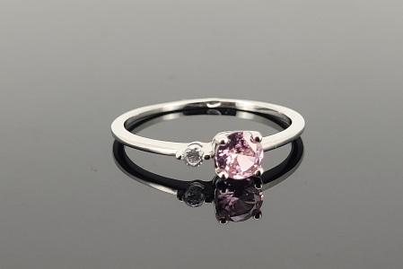 Bijuterii argint 925 - Inel Argint 925 "Pink Promise" – Design Minimalist cu Cristal Roz