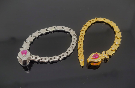 Bijuterii argint 925 - Inel Argint 925 "Royal Serpent" – Design Statement Reglabil cu Cristal Rubiniu