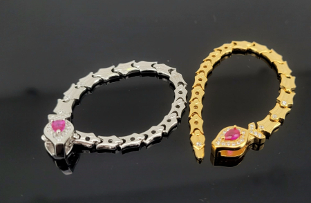 Inel Argint 925 "Royal Serpent" – Design Statement Reglabil cu Cristal Rubiniu [2]