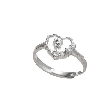 Inel argint 925 - Inel Argint 925 „Vintage Romance” – Inimă, Trandafir și Zirconii