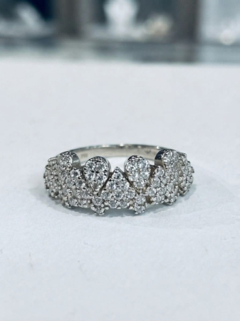 OUTLET - Inel Coroană din Argint 925 „Queen of Hearts” cu Pavaj de Zirconii]