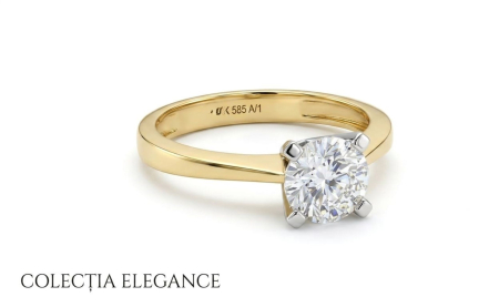 inele de logodna aur 14k - Inel de Logodnă Bicolor din Aur 14K „Colecția Elegance” – Rafinament și Strălucire Pură