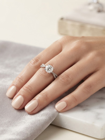 Inel argint 925 - Inel de Logodnă din Argint 925 „Eternal Twist” cu Zirconiu Solitaire (3.37g) – Simbolul Iubirii Tale
